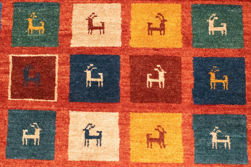 Dywan Gabbeh - Loribaft Perski - 150 x 97 cm - jasna czerwień