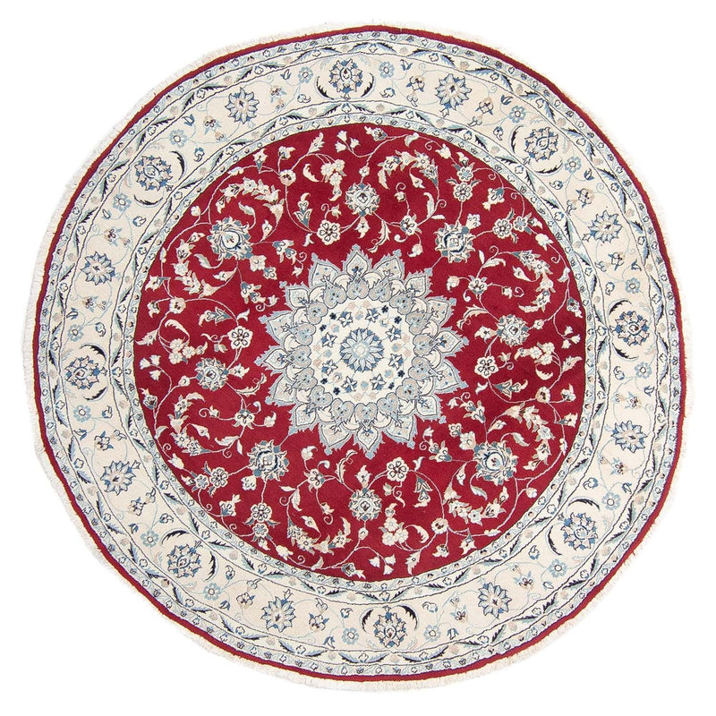 Dywan perski - Nain okrągły  - 250 x 250 cm - ciemna czerwień
