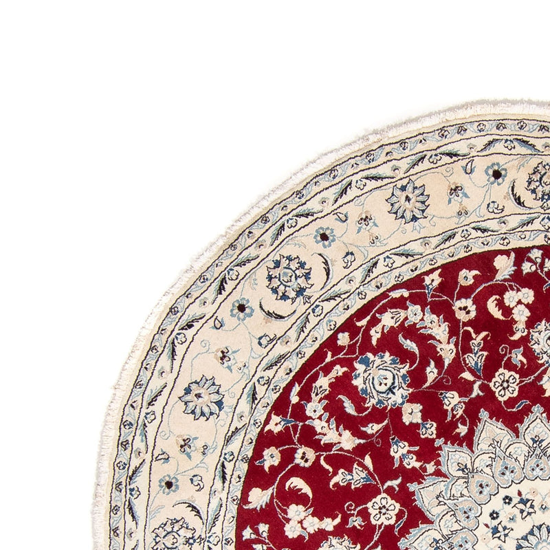 Dywan perski - Nain okrągły  - 245 x 245 cm - ciemna czerwień