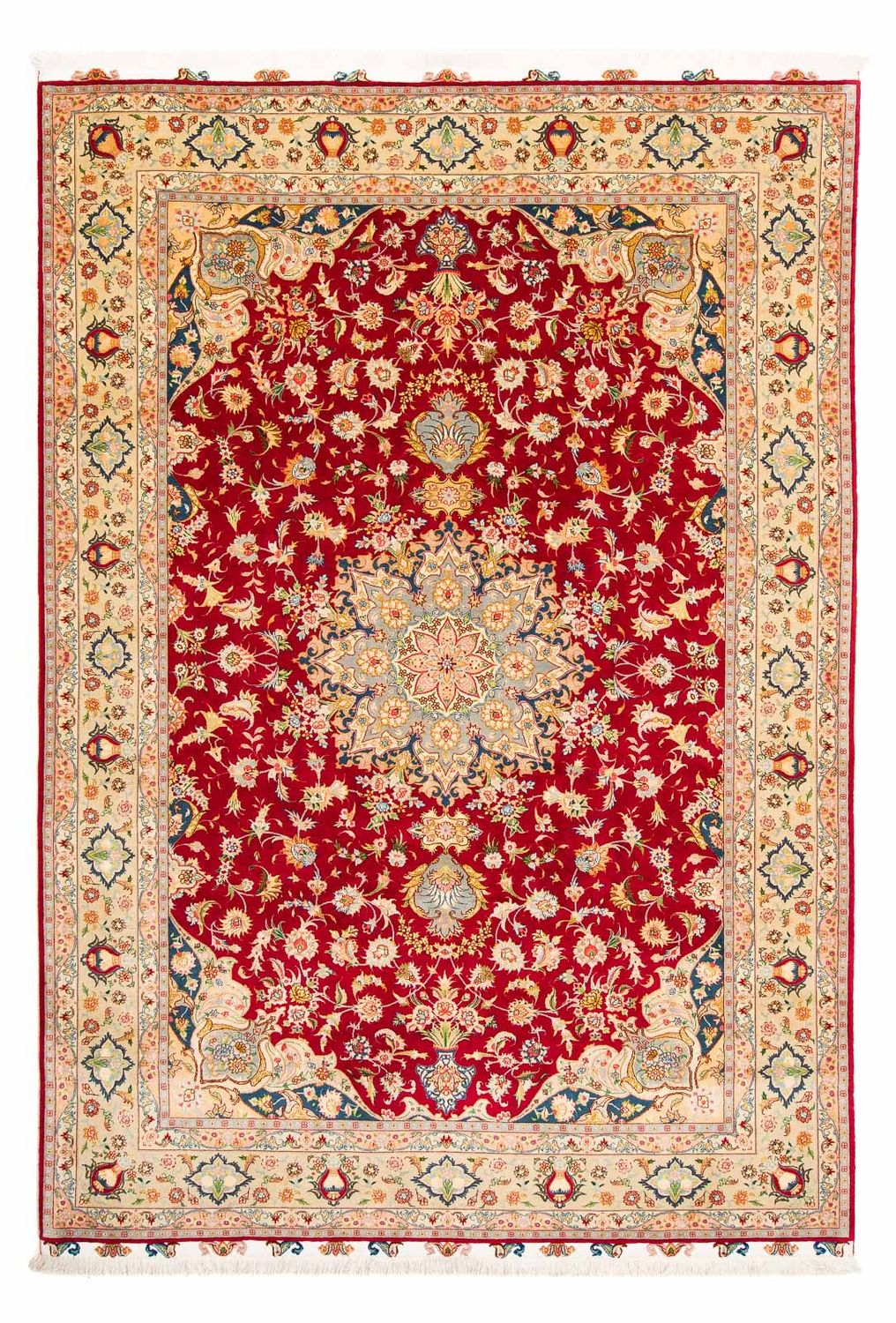 Dywan perski - Tabriz - Królewski - 300 x 205 cm - ciemna czerwień