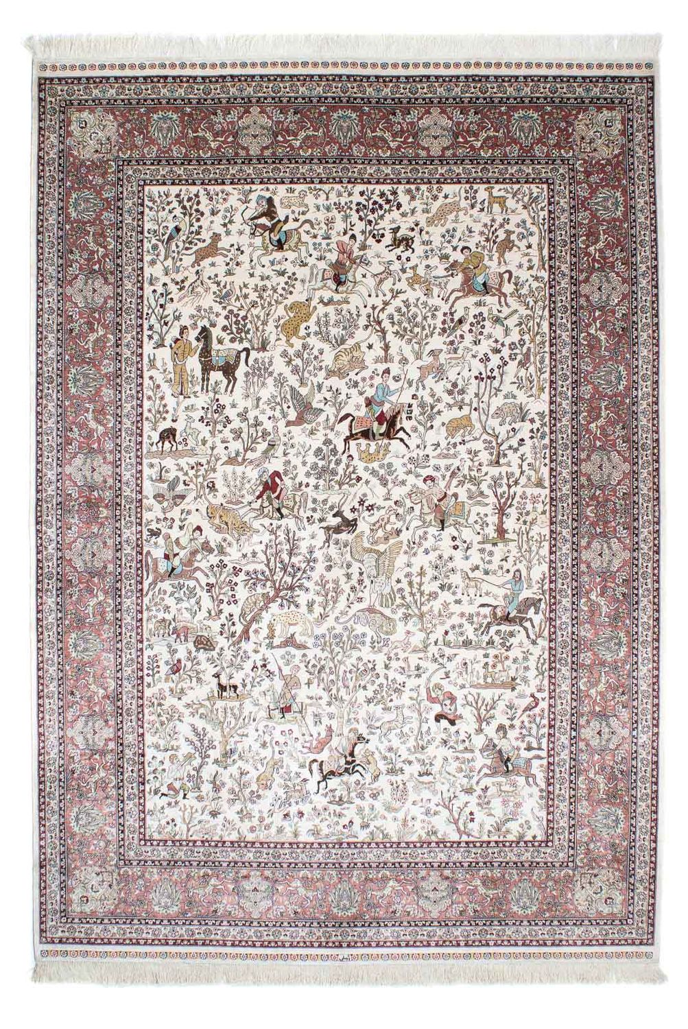 Orientalny dywan - Hereke - 244 x 169 cm - beżowy