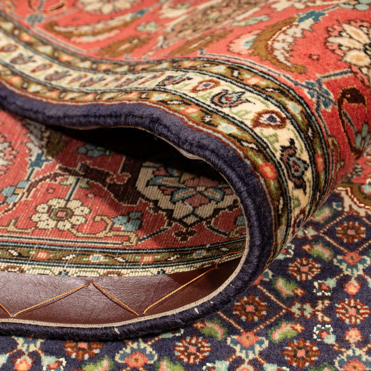 Dywan perski - Tabriz kwadratowy  - 201 x 195 cm - ciemnoniebieski