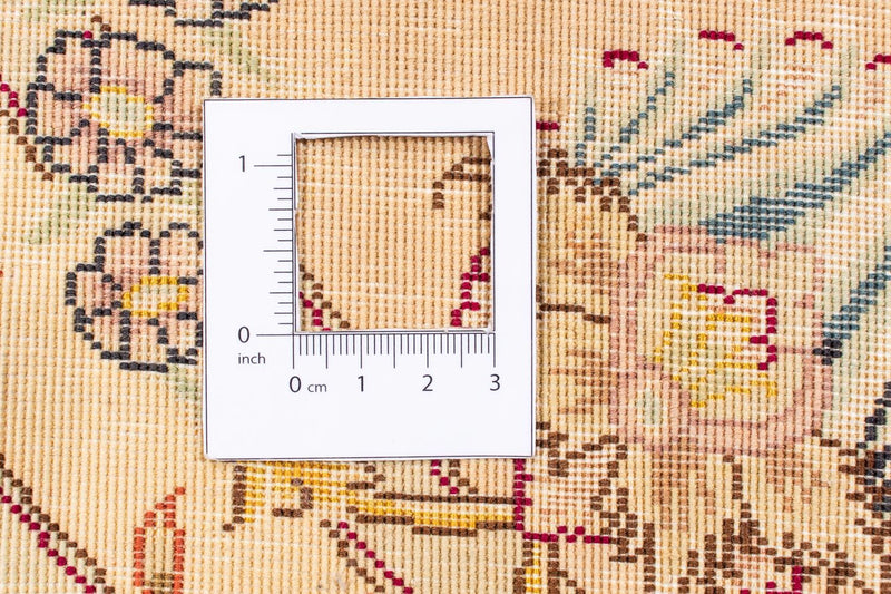 Dywan perski - Tabriz - Królewski okrągły  - 150 x 150 cm - jasnobrązowy