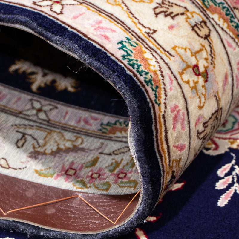 Biegacz Dywan perski - Tabriz - Królewski - 198 x 82 cm - ciemnoniebieski