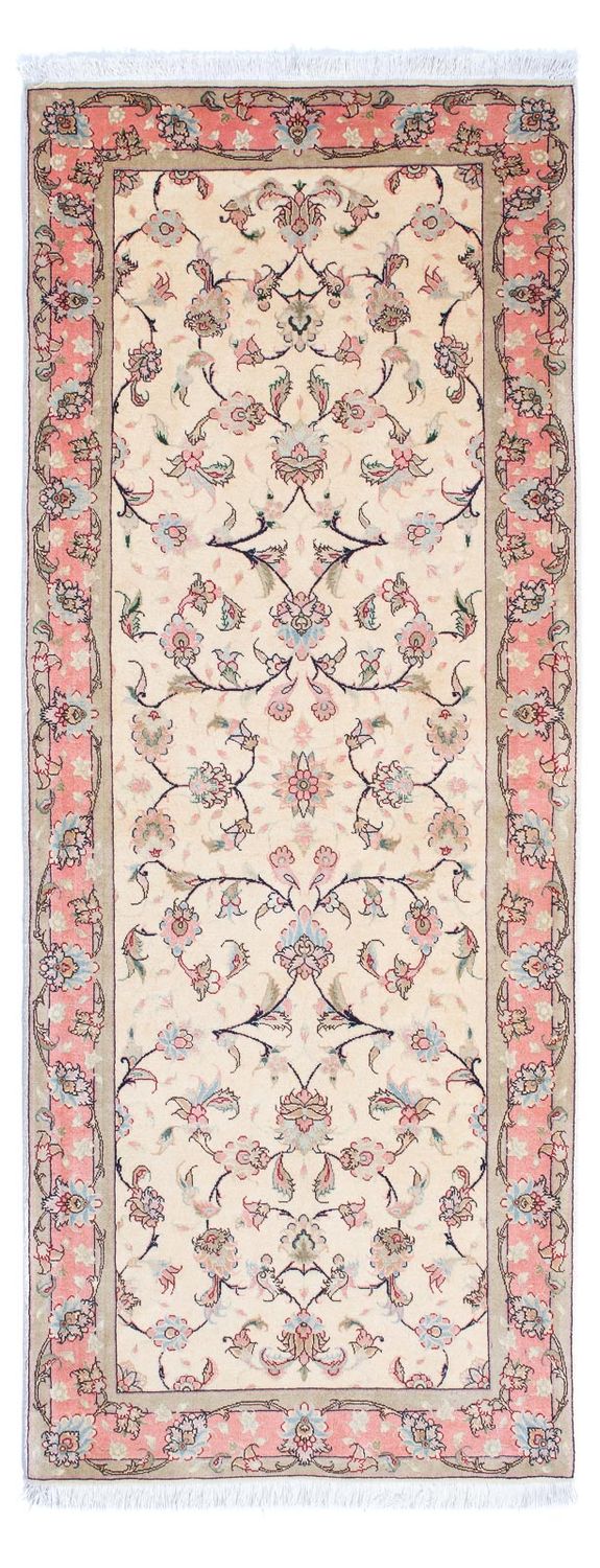 Biegacz Dywan perski - Tabriz - Królewski - 200 x 77 cm - beżowy