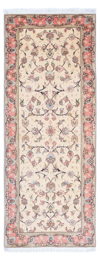 Biegacz Dywan perski - Tabriz - Królewski - 200 x 77 cm - beżowy