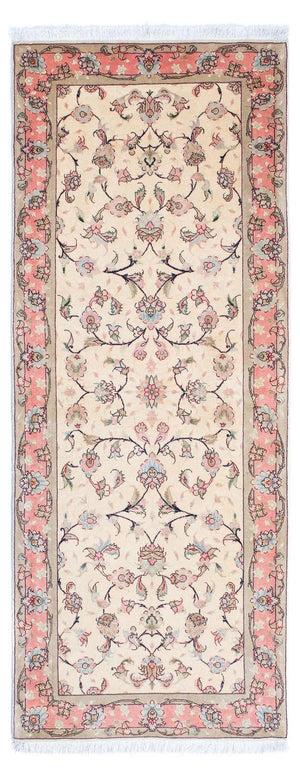 Biegacz Dywan perski - Tabriz - Królewski - 200 x 77 cm - beżowy