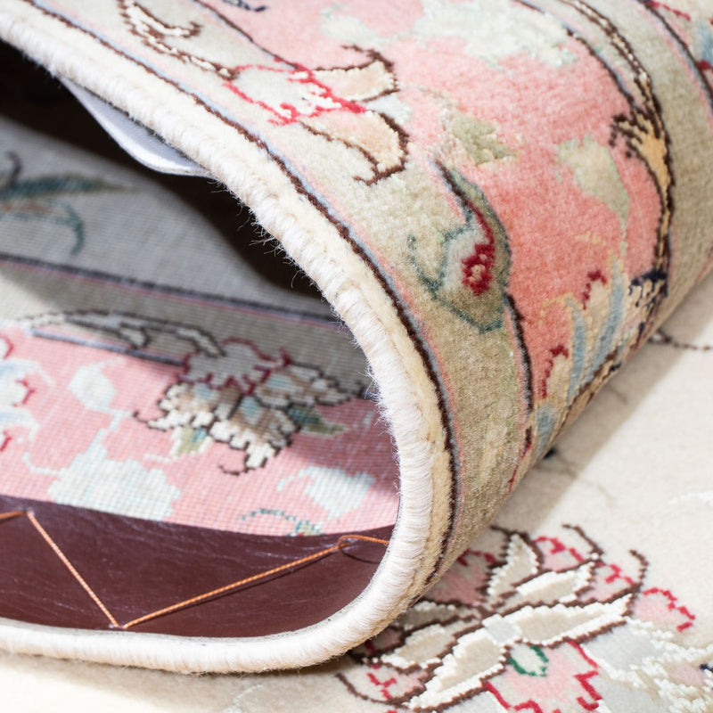 Biegacz Dywan perski - Tabriz - Królewski - 200 x 77 cm - beżowy