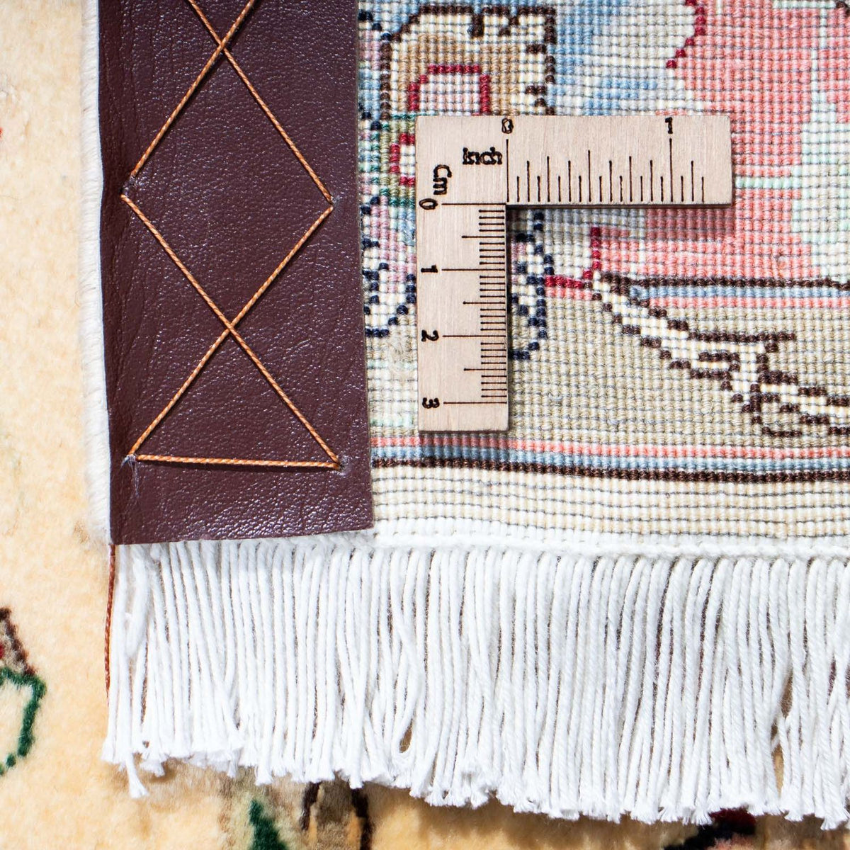 Biegacz Dywan perski - Tabriz - Królewski - 200 x 77 cm - beżowy