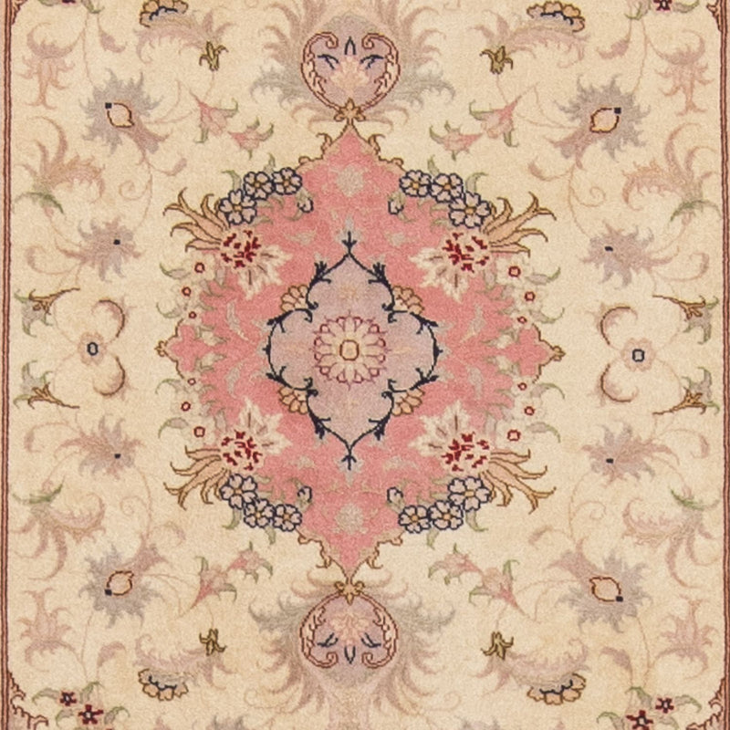 Biegacz Dywan perski - Tabriz - Królewski - 410 x 80 cm - beżowy