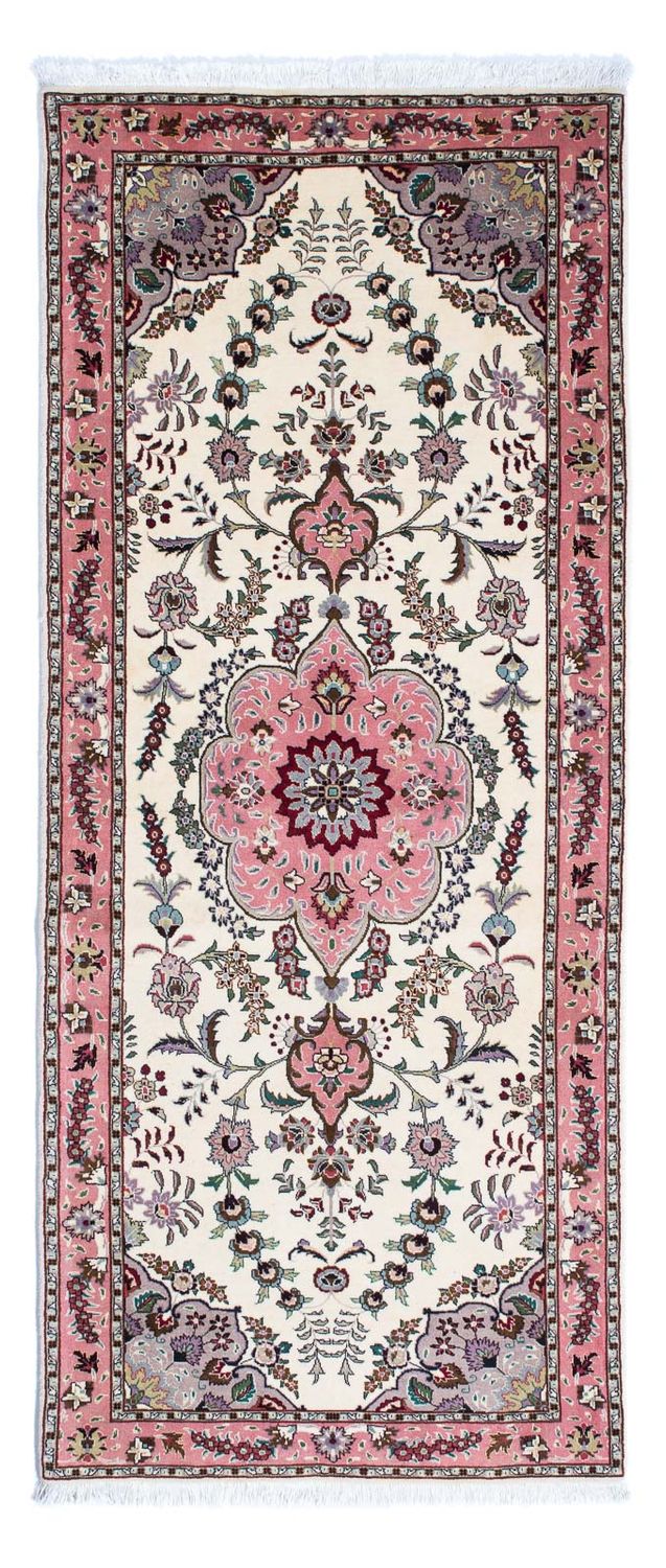 Biegacz Dywan perski - Tabriz - Królewski - 202 x 82 cm - beżowy