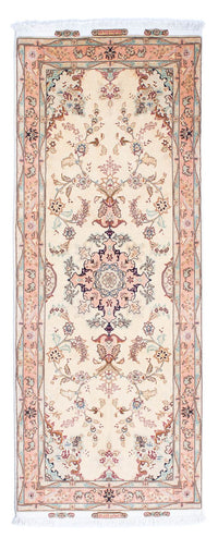 Biegacz Dywan perski - Tabriz - Królewski - 212 x 81 cm - beżowy