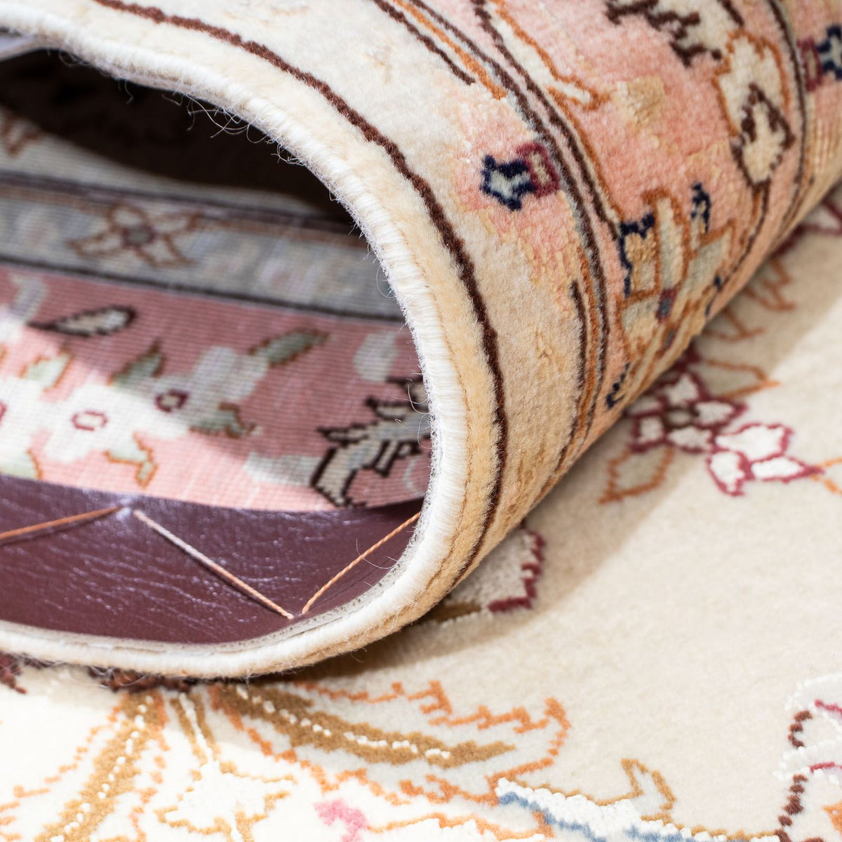 Biegacz Dywan perski - Tabriz - Królewski - 212 x 81 cm - beżowy