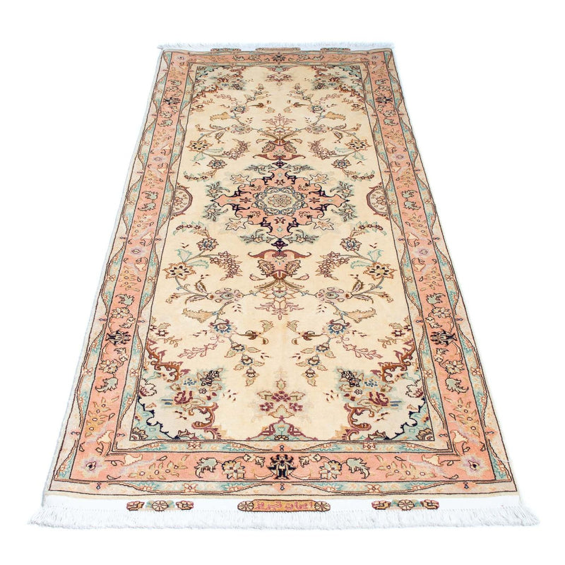 Biegacz Dywan perski - Tabriz - Królewski - 212 x 81 cm - beżowy