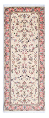 Biegacz Dywan perski - Tabriz - Królewski - 202 x 77 cm - beżowy