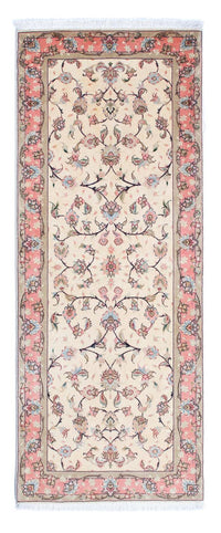 Biegacz Dywan perski - Tabriz - Królewski - 202 x 77 cm - beżowy