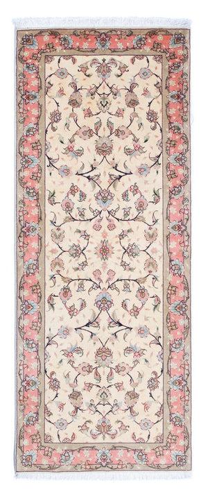 Biegacz Dywan perski - Tabriz - Królewski - 202 x 77 cm - beżowy