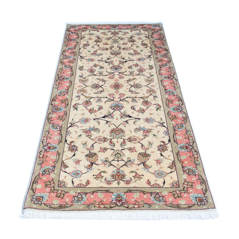 Biegacz Dywan perski - Tabriz - Królewski - 202 x 77 cm - beżowy