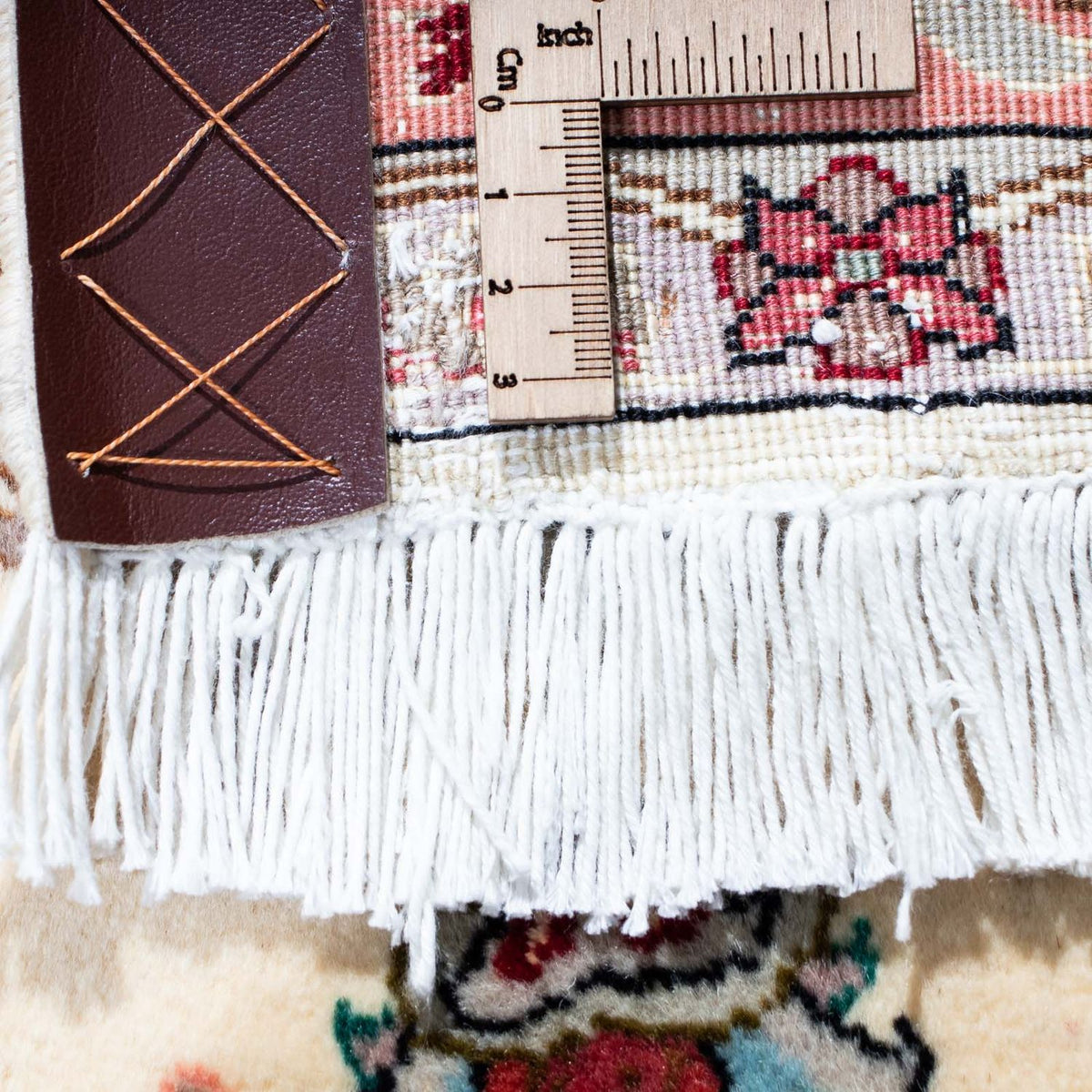 Biegacz Dywan perski - Tabriz - Królewski - 205 x 82 cm - beżowy