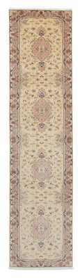 Biegacz Dywan perski - Tabriz - Królewski - 397 x 86 cm - beżowy