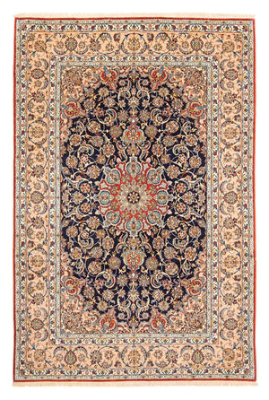 Dywan perski - Isfahan - Premium - 300 x 200 cm - ciemnoniebieski