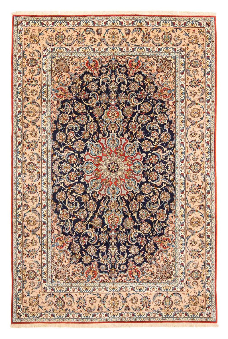 Dywan perski - Isfahan - Premium - 300 x 200 cm - ciemnoniebieski