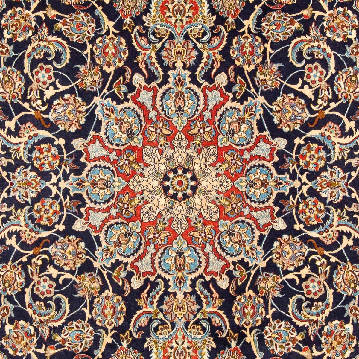 Dywan perski - Isfahan - Premium - 300 x 200 cm - ciemnoniebieski