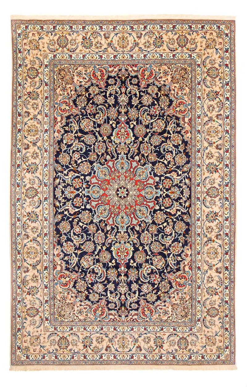 Dywan perski - Isfahan - Premium - 308 x 200 cm - ciemnoniebieski