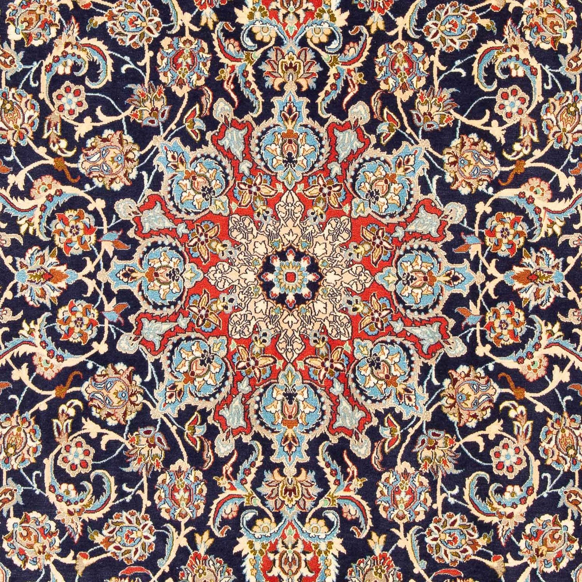 Dywan perski - Isfahan - Premium - 308 x 200 cm - ciemnoniebieski