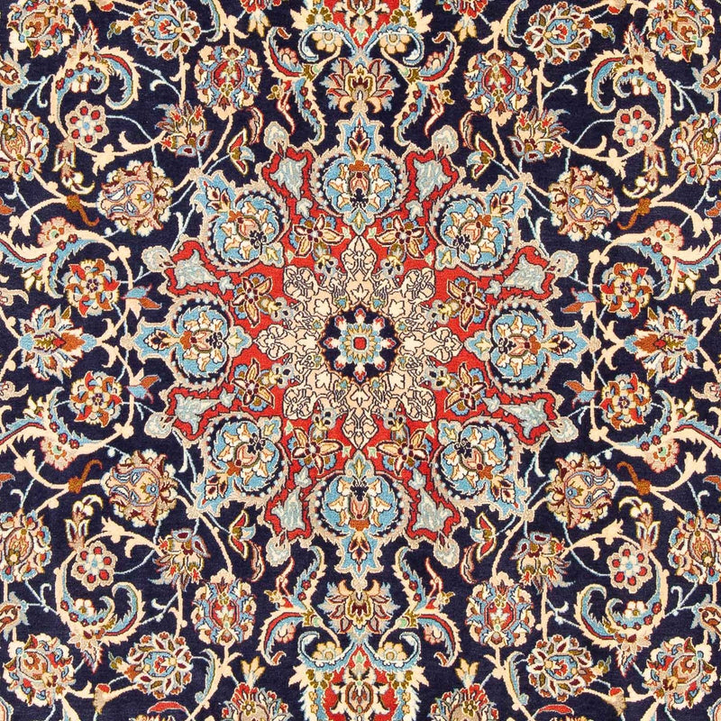 Dywan perski - Isfahan - Premium - 308 x 200 cm - ciemnoniebieski