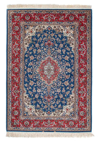 Dywan perski - Isfahan - Premium - 198 x 133 cm - niebieski