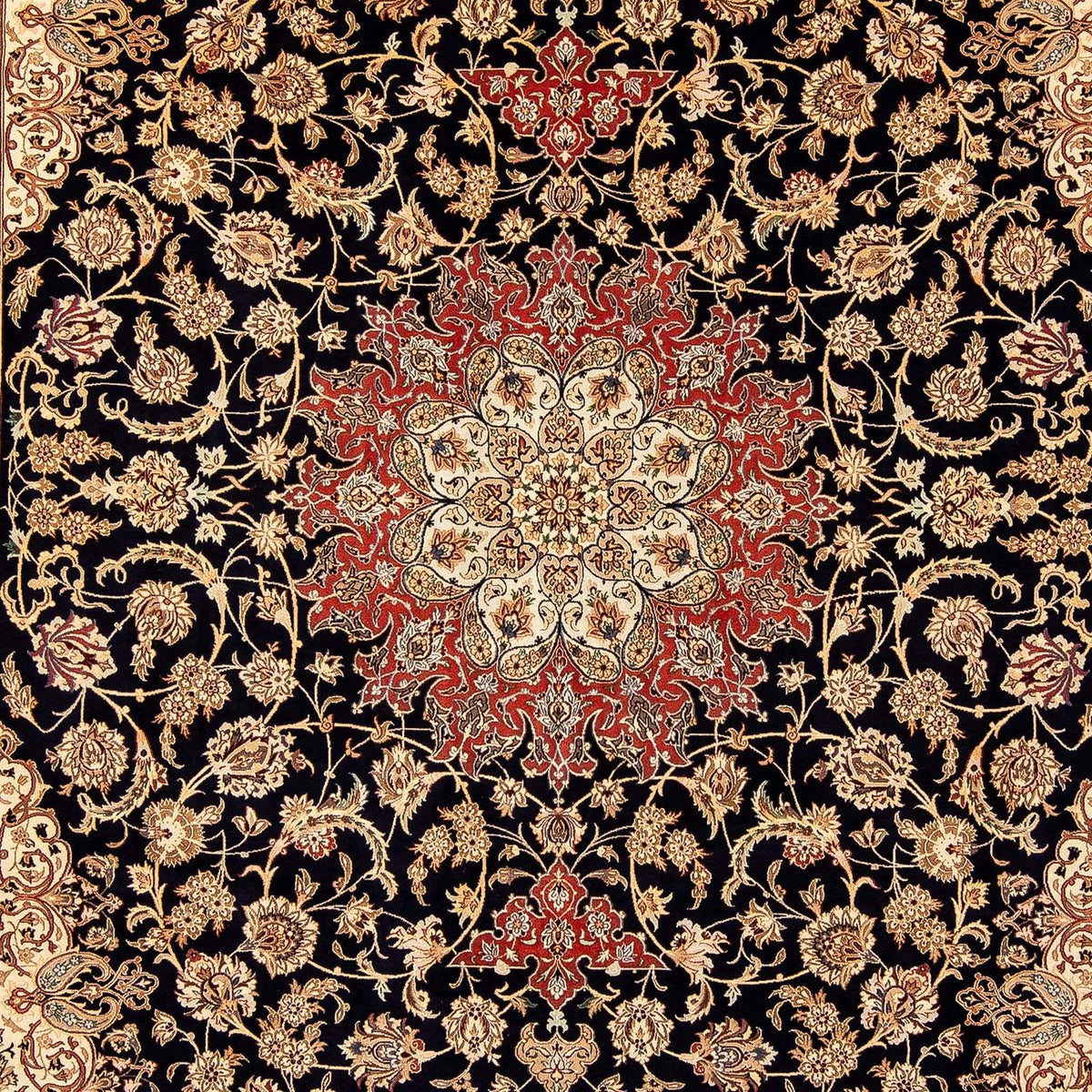 Dywan perski - Isfahan - Premium - 344 x 255 cm - ciemna czerwień
