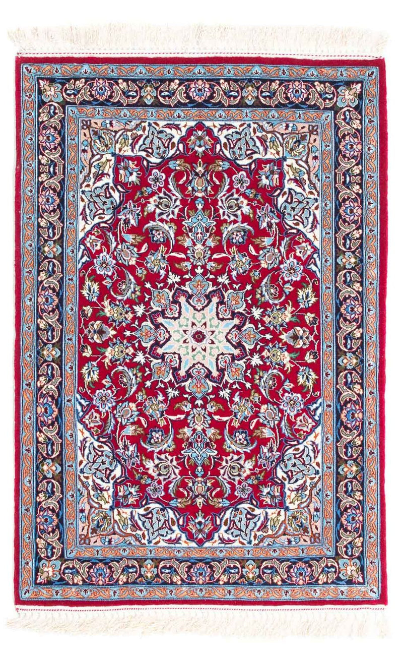 Dywan perski - Isfahan - Premium - 107 x 69 cm - czerwony
