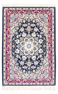 Dywan perski - Isfahan - Premium - 104 x 72 cm - ciemnoniebieski