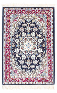 Dywan perski - Isfahan - Premium - 104 x 72 cm - ciemnoniebieski
