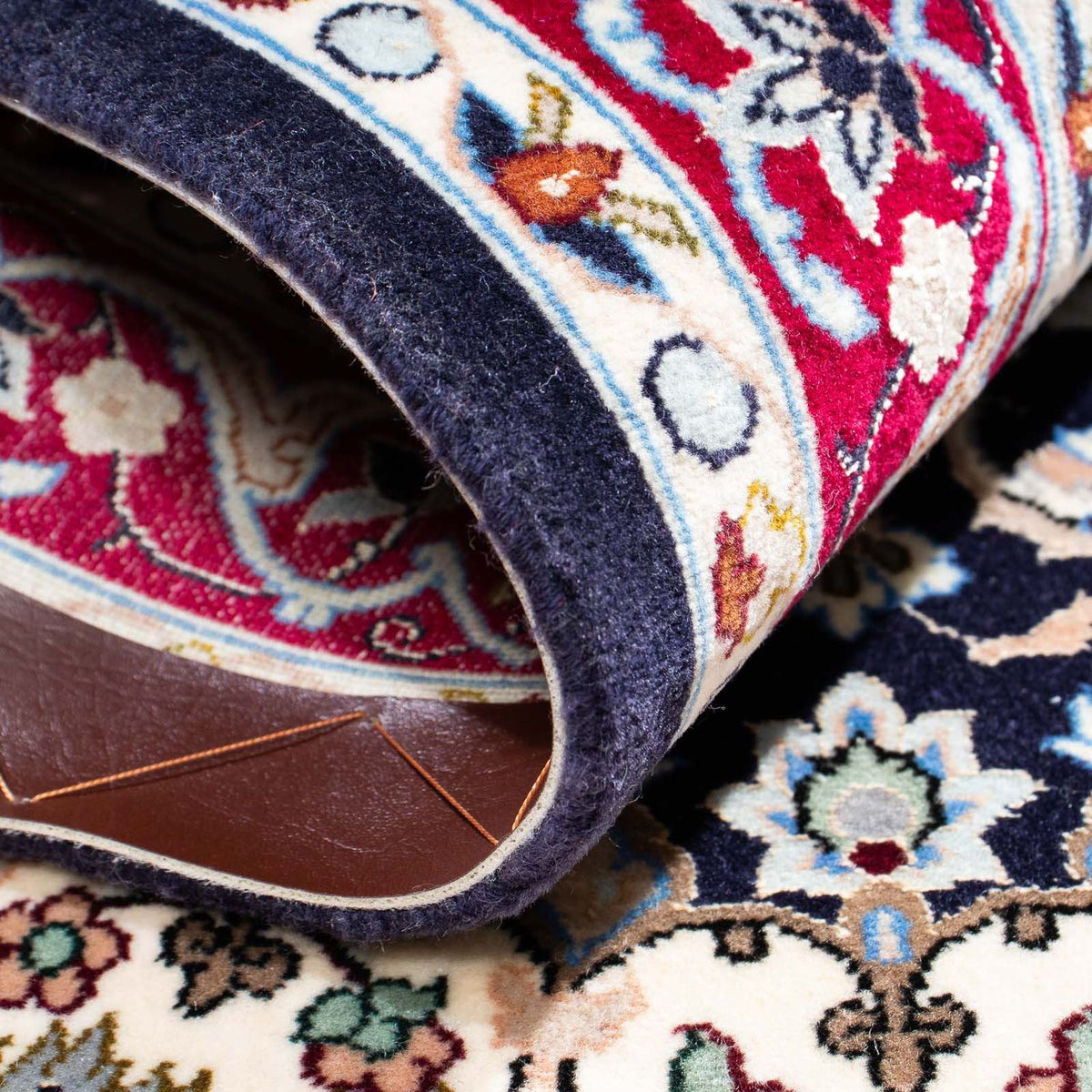 Dywan perski - Isfahan - Premium - 104 x 72 cm - ciemnoniebieski