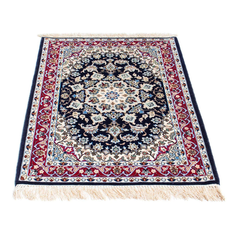 Dywan perski - Isfahan - Premium - 104 x 72 cm - ciemnoniebieski