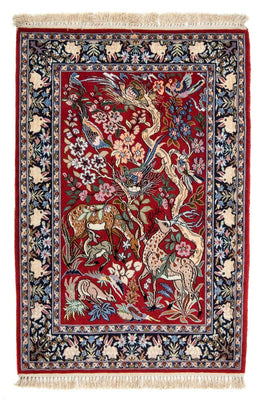 Dywan perski - Isfahan - Premium - 105 x 70 cm - czerwony