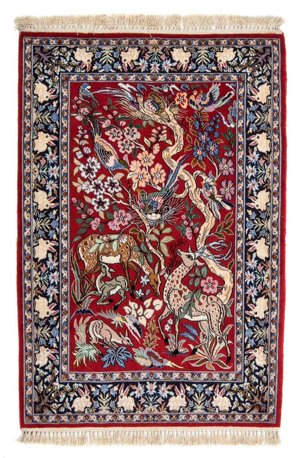 Dywan perski - Isfahan - Premium - 105 x 70 cm - czerwony