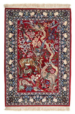 Dywan perski - Isfahan - Premium - 105 x 70 cm - czerwony