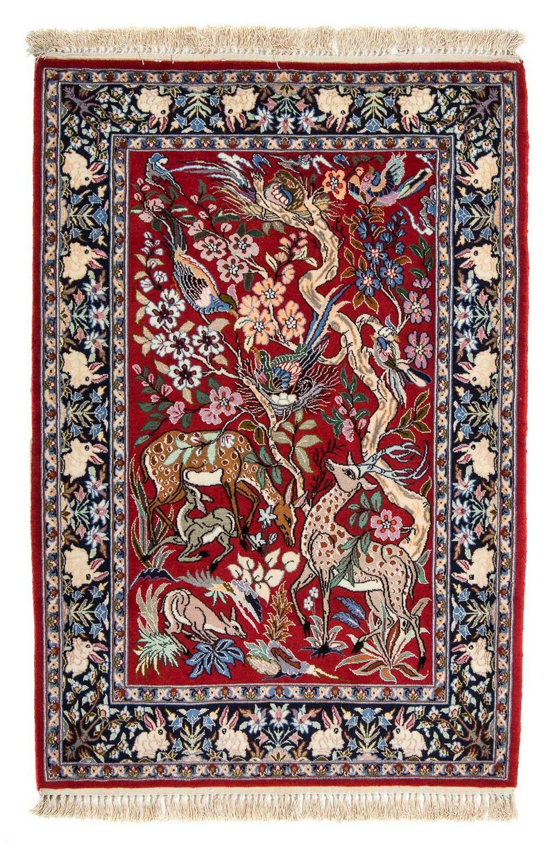 Dywan perski - Isfahan - Premium - 105 x 70 cm - czerwony