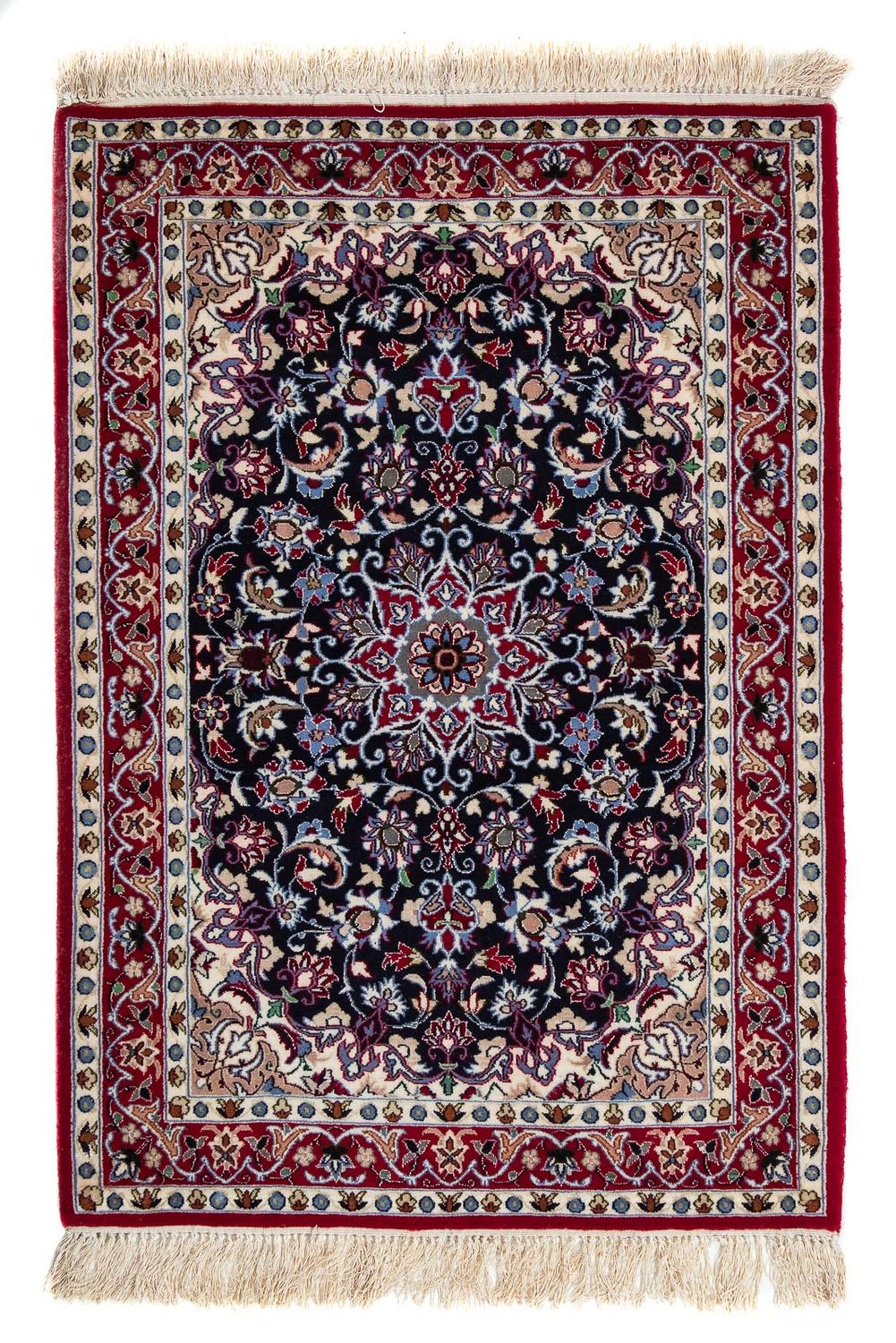 Dywan perski - Isfahan - Premium - 104 x 73 cm - ciemna czerwień