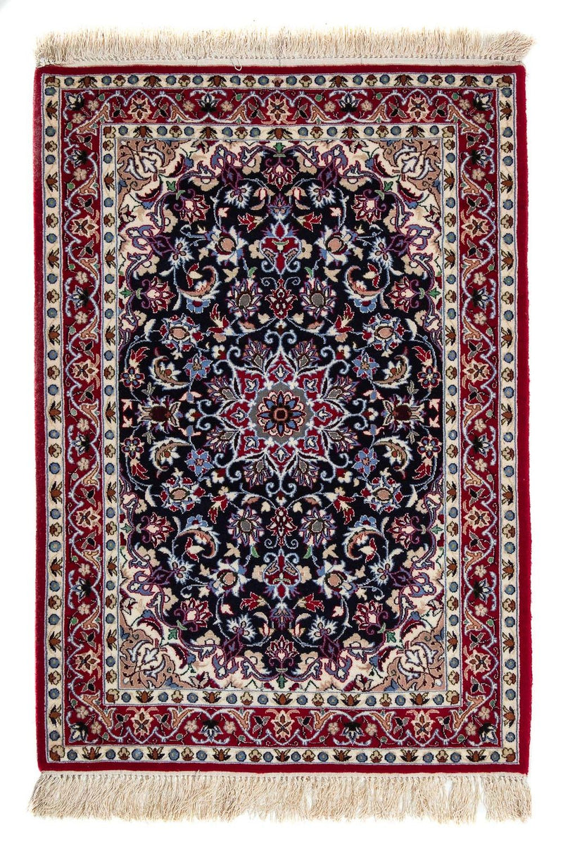 Dywan perski - Isfahan - Premium - 104 x 73 cm - ciemna czerwień