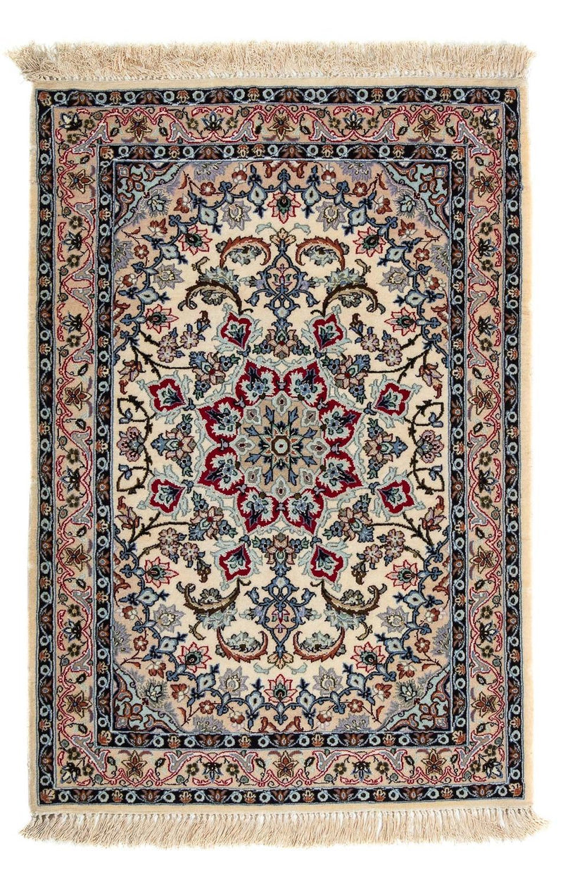 Dywan perski - Isfahan - Premium - 101 x 70 cm - beżowy