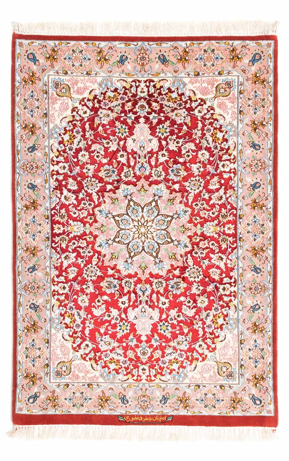 Dywan perski - Isfahan - Premium - 123 x 83 cm - czerwony