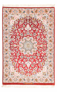 Dywan perski - Isfahan - Premium - 123 x 83 cm - czerwony