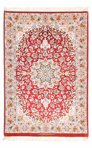 Dywan perski - Isfahan - Premium - 123 x 83 cm - czerwony