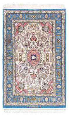 Dywan perski - Isfahan - Premium - 126 x 83 cm - jasnoniebieski