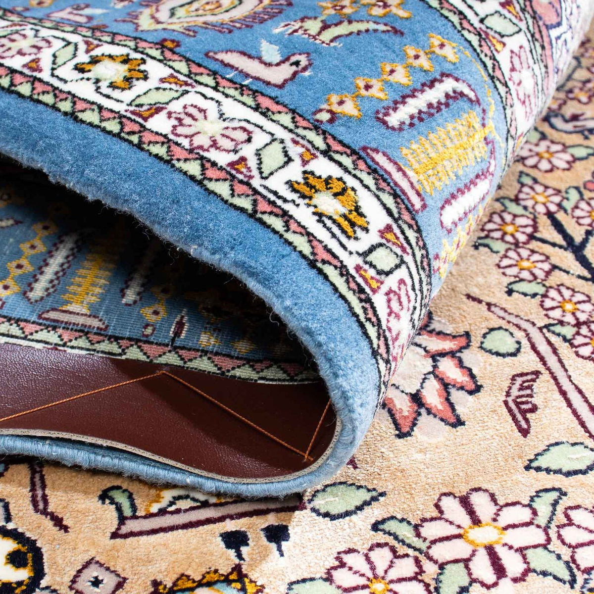 Dywan perski - Isfahan - Premium - 126 x 83 cm - jasnoniebieski