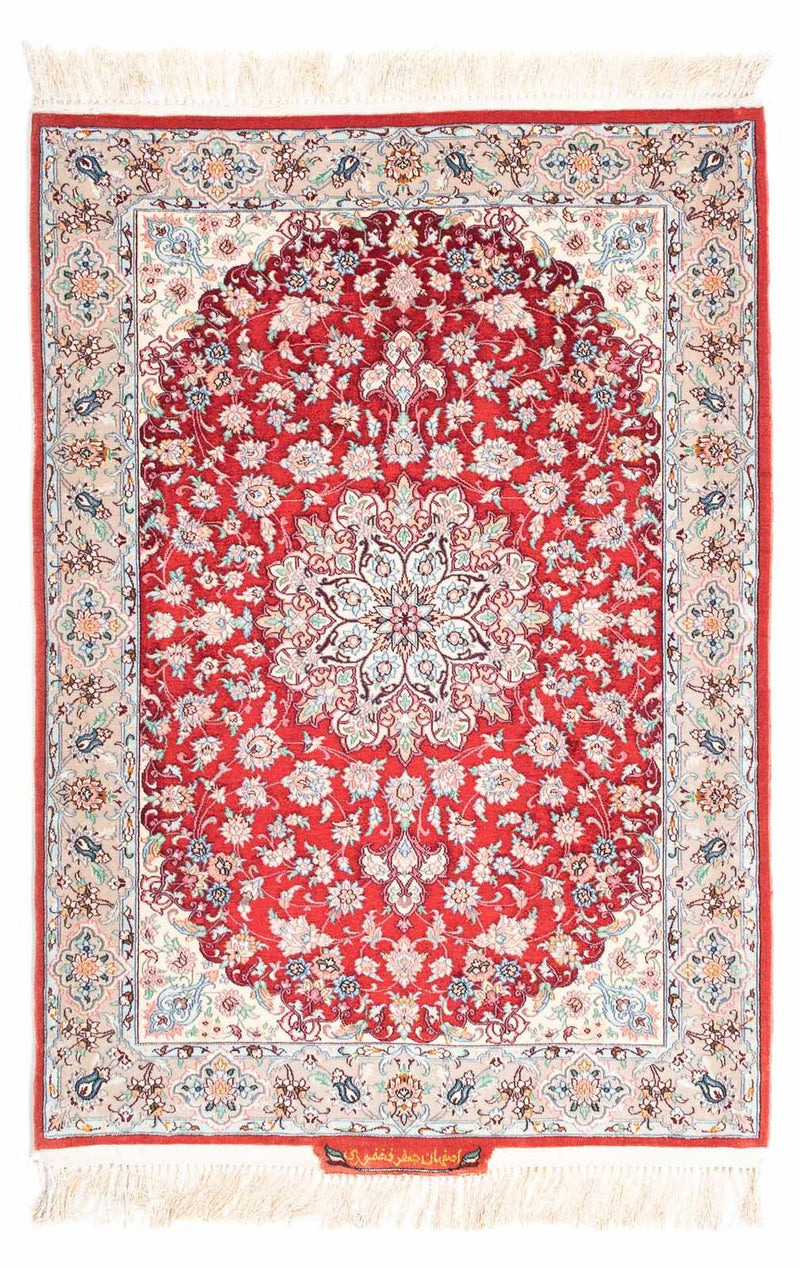 Dywan perski - Isfahan - Premium - 119 x 84 cm - czerwony